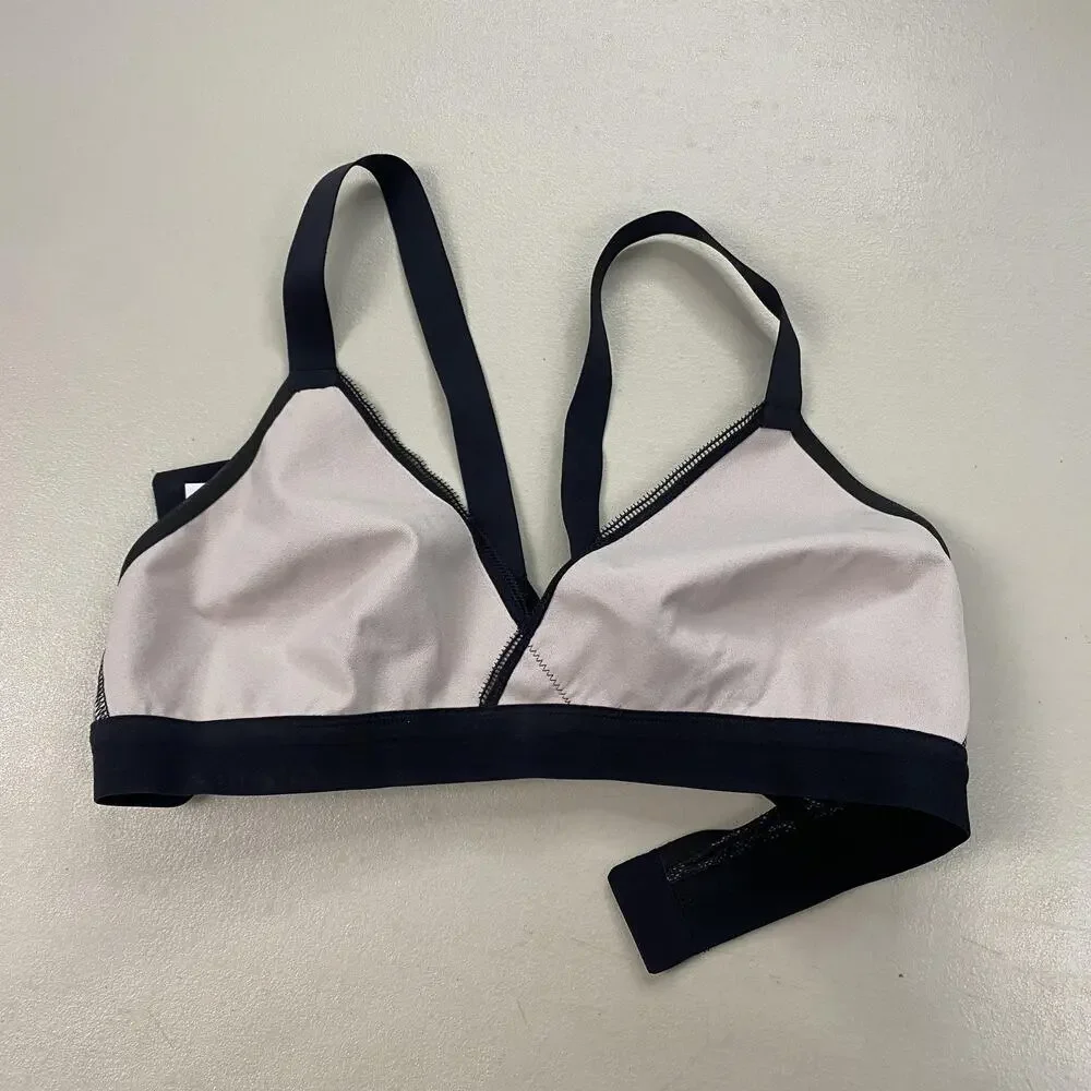 Lululemon Awake to Lace Sports Bra 32B Black Barely Mesh Racerback Wireless Yoga